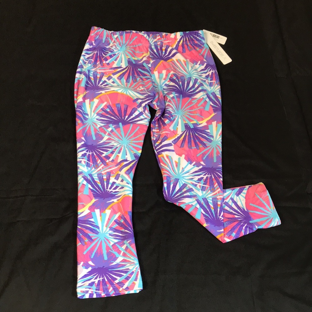 Capri Leggings SweetLegs Tropical Burst Petite; BNWT